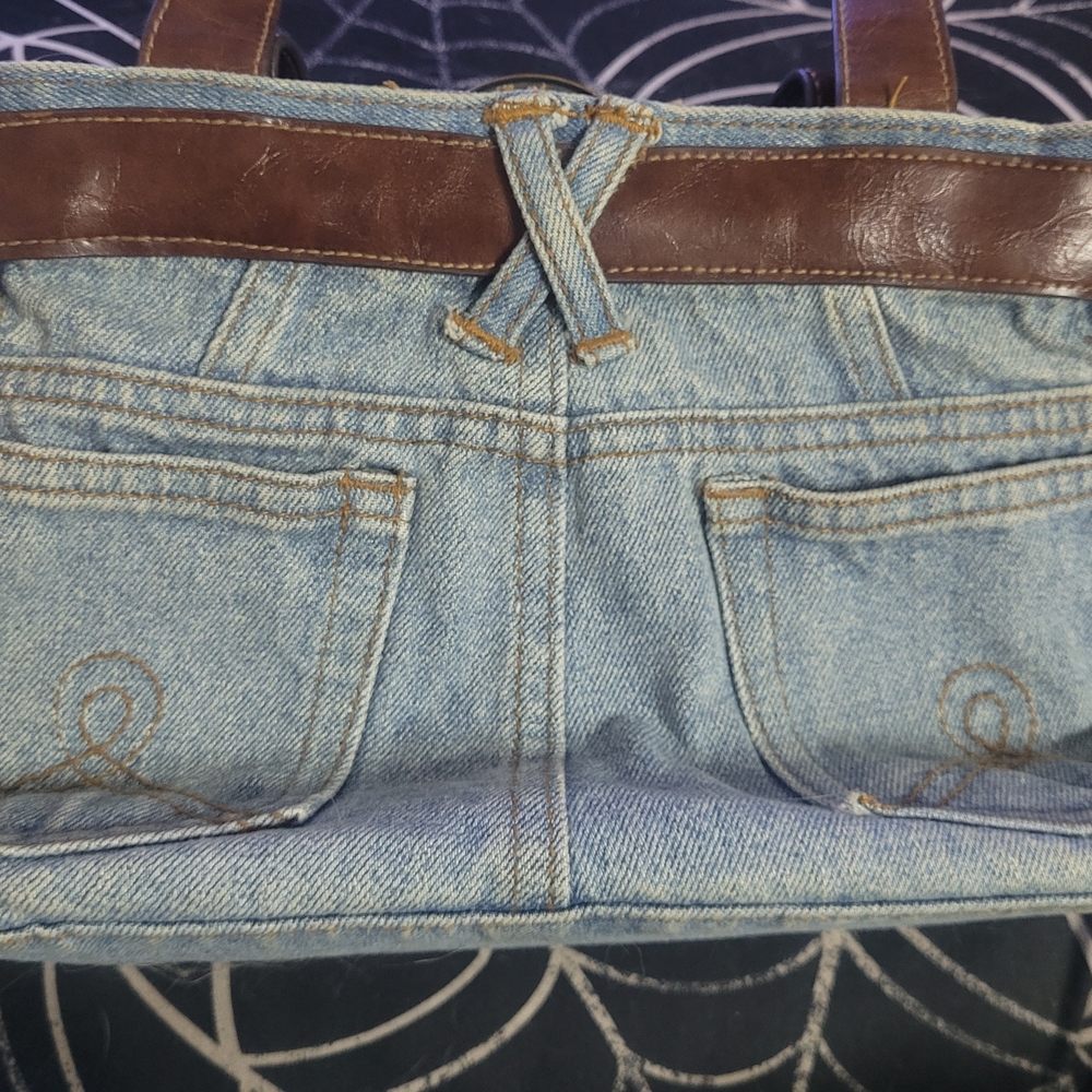 SHEIN Denim and Brown Shoulder Bag - Picture 6 of 10